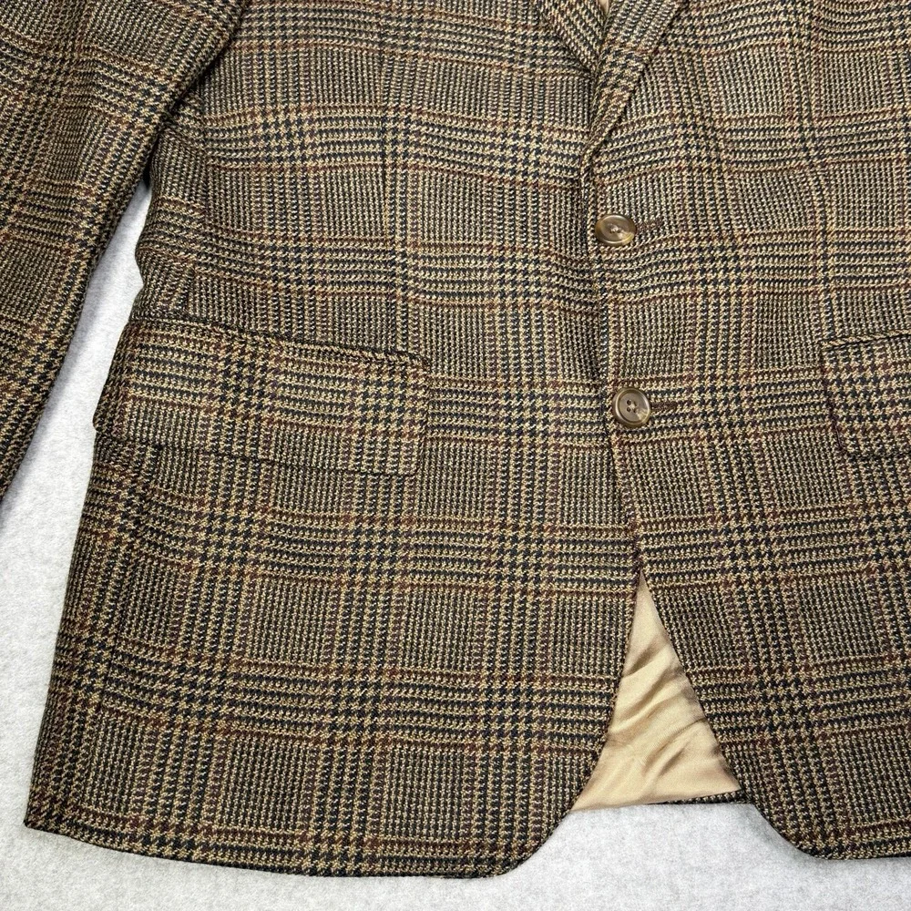 Vintage 90s Polo University Club Sport Coat Men's 42 R Houndstooth Windowpane